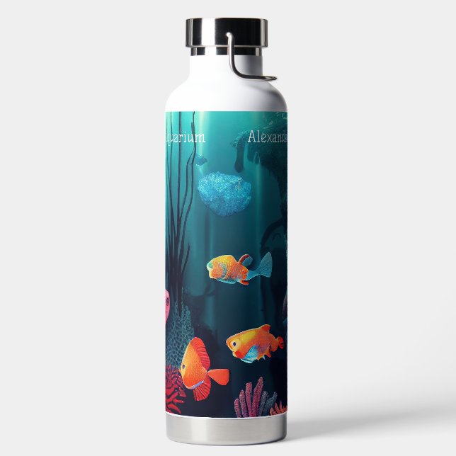 Personalised Exotic Fish Tank Aquarium  Water Bott Water Bottle (Left)