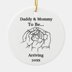 Personalised Expecting Parents Daddy And Mummy  Ce Ceramic Ornament