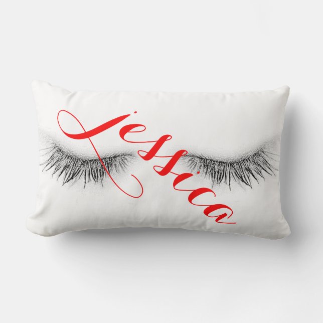 Personalised Eyelashes Design Lumbar Cushion (Front)