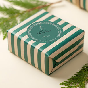 Personalised Fa La Vintage Sheet Music To & From Classic Round Sticker