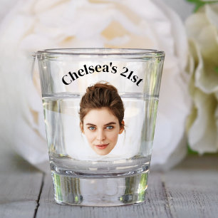 Personalised Face 10th 21st 30th 40th 50 Birthday Shot Glass