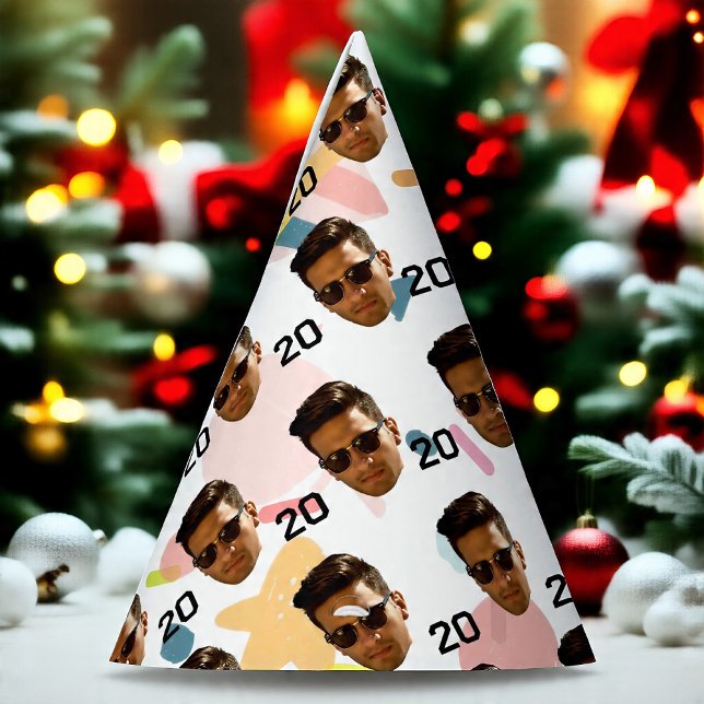 Personalised Face 20th 30th 40th 50th Birthday Party Hat (Creator Uploaded)