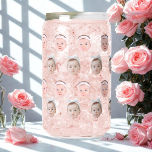 Personalised Face 2 Photos, Custom Face, Dad Mum  Can Glass