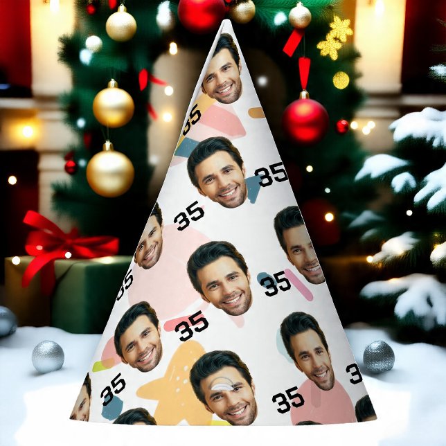 Personalised Face 30th 40th 50th 60th Birthday Party Hat (Creator Uploaded)