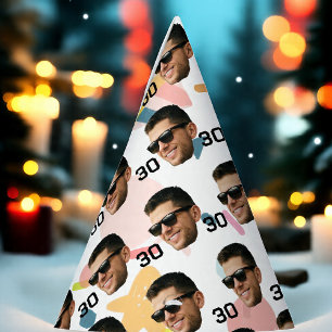 Personalised Face 30th 40th 50th 60th Birthday Party Hat