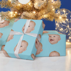 Personalised Face 30th 40th Birthday Custom Photo Wrapping Paper