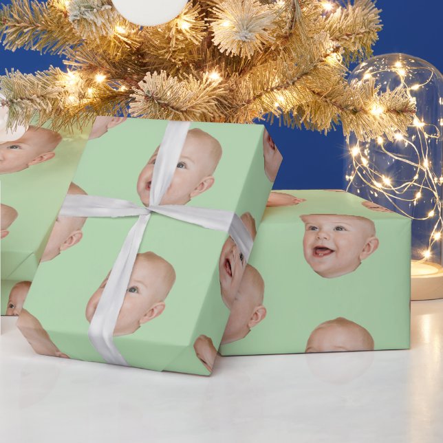 Personalised Face 30th 40th Birthday Custom Photo Wrapping Paper (Holidays)