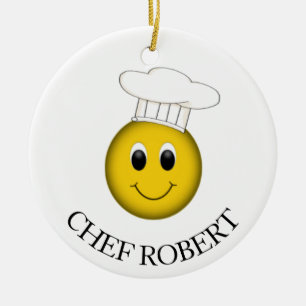Personalised Face Chef Ceramic Tree Decoration