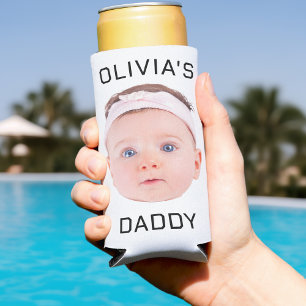 Personalised Face , Custom Baby Photo, Dad Gift Seltzer Can Cooler