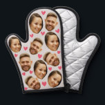 Personalised Face Custom Photo Heart Couple Grey Oven Mitt<br><div class="desc">Funny Custom Oven Mitt & Pot Holder Set with Your Face, and your lover Baking Gifts for Women or Men for Kitchen Cooking, BBQ, Grillin faces Photo pattern, great gifts Whether it's a housewarming, a friend's birthday, wedding or any occasion. Turn up the heat in the kitchen with this hilarious...</div>