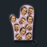 Personalised Face Custom Photo Heart Couple Lilac Oven Mitt<br><div class="desc">Funny Custom Oven Mitt & Pot Holder Set with Your Face, and your lover Baking Gifts for Women or Men for Kitchen Cooking, BBQ, Grillin faces Photo pattern, great gifts Whether it's a housewarming, a friend's birthday, wedding or any occasion. Turn up the heat in the kitchen with this hilarious...</div>
