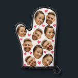 Personalised Face Custom Photo With Heart Couple Oven Mitt<br><div class="desc">Funny Custom Oven Mitt & Pot Holder Set with Your Face,  and your lover Baking Gifts for Women or Men for Kitchen Cooking,  BBQ,  Grillin faces Photo pattern,  great gifts Whether it's a housewarming,  a friend's birthday,  wedding or any occasion.</div>