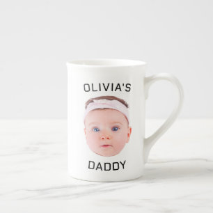 Personalised Face Mug, Custom Baby Mug, Dad Gift Bone China Mug