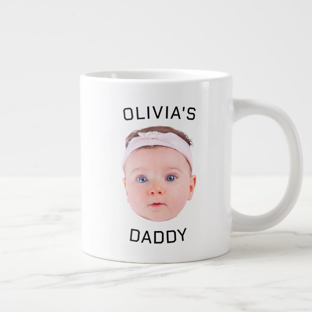 Personalised Face Mug, Custom Baby Mug, Dad Gift Large Coffee Mug (Right)