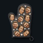 Personalised Face Photo Heart Couple Charcoal Grey Oven Mitt<br><div class="desc">Funny Custom Oven Mitt & Pot Holder Set with Your Face, and your lover Baking Gifts for Women or Men for Kitchen Cooking, BBQ, Grillin faces Photo pattern, great gifts Whether it's a housewarming, a friend's birthday, wedding or any occasion. Turn up the heat in the kitchen with this hilarious...</div>