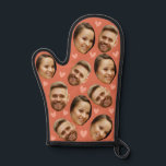 Personalised Face Photo Heart Couple Terracotta  Oven Mitt<br><div class="desc">Funny Custom Oven Mitt & Pot Holder Set with Your Face, and your lover Baking Gifts for Women or Men for Kitchen Cooking, BBQ, Grillin faces Photo pattern, great gifts Whether it's a housewarming, a friend's birthday, wedding or any occasion. Turn up the heat in the kitchen with this hilarious...</div>