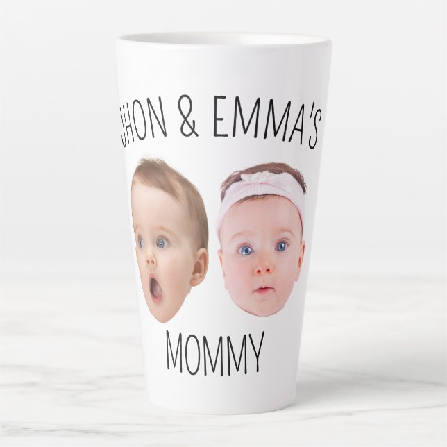 Personalised Face Photo Kids, Mother's Day Gift Latte Mug (Front)