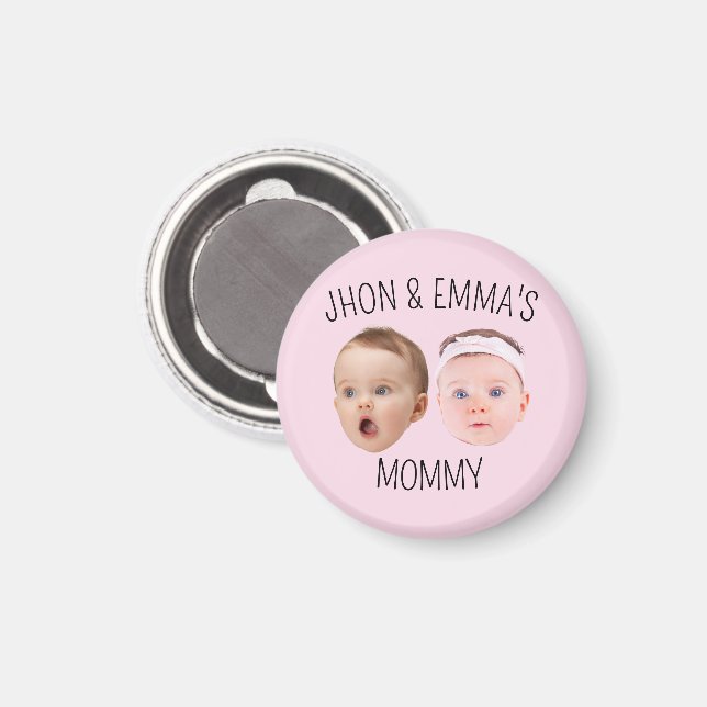 Personalised Face Photo Kids, Mother's Day Gift Magnet (Front/Back)