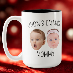 Personalised Face Photo Mug, Mother's Day Gift Two-Tone Coffee Mug