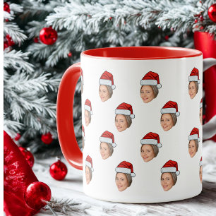 Personalised Face Photo Santa Hat Christmas Gift Mug