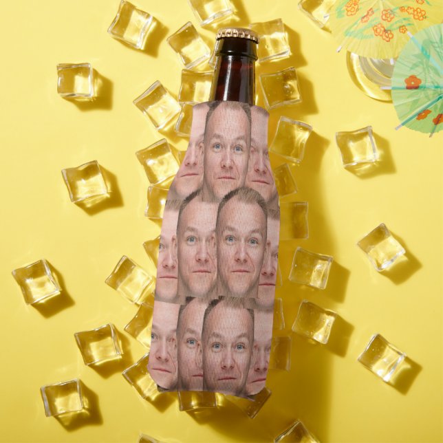 Personalised Face Picture Funny Unique Photo  Bottle Cooler (In Situ Summer)