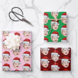 Personalised Face Santa Hat Christmas Wrapping Paper Sheet<br><div class="desc">Personalised Face Santa Hat Christmas, Replace the face with your favourite photo (make sure to crop as much to the face as possible and use an app to remove the background) and personalise this funny Christmas Holiday Wrapping Paper with your kid, husband, or boyfriend on it! Also a fun and...</div>
