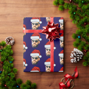 Personalised Face Santa Hat Photo Christmas Gift Wrapping Paper
