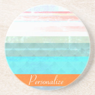 Personalised Faded & Weathered Stripes Coaster