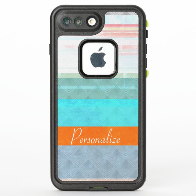Personalised Faded & Weathered Stripes LifeProof iPhone Case (Back)
