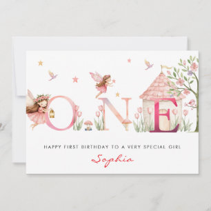 Personalised Fairy 1st Birthday Card for Girl