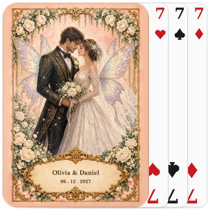 Personalised Fairy Bride and Groom Wedding Favour Playing Cards