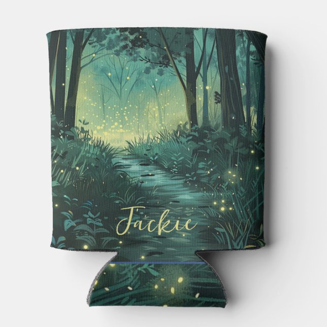 Personalised Fairy Forest Fantasy Art Can Cooler (Back)
