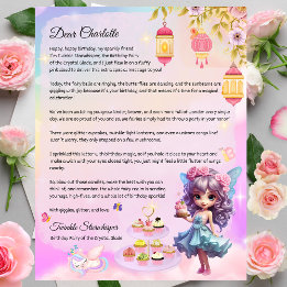 Personalised Fairy Happy Birthday Letter for Girls