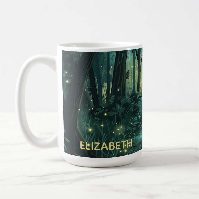 Personalised Fairy Light Forest Coffee Mug (Left)