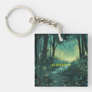Personalised Fairy Light Forest Key Ring