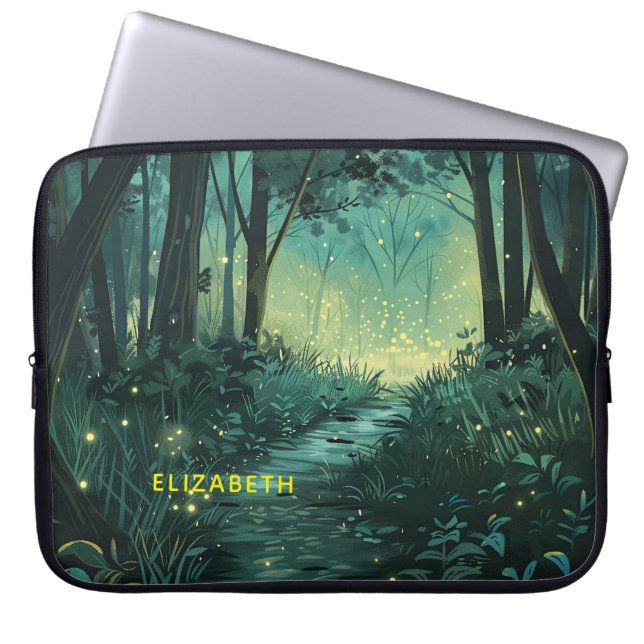 Personalised Fairy Light Forest Laptop Sleeve (Front)