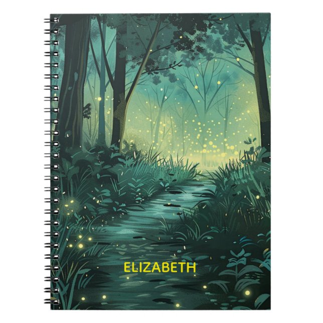 Personalised Fairy Light Forest  Notebook (Front)