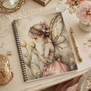 Personalised Fairy with Whimsical Butterfly Wings Notebook