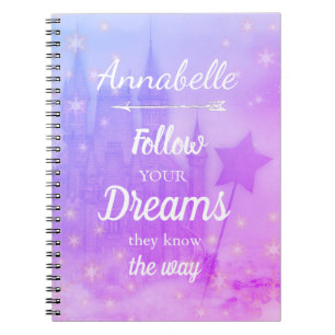 Personalised Fairytale Dreams Castle Girly Notebook