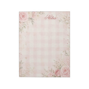 Personalised Faith Floral Gingham Notepad