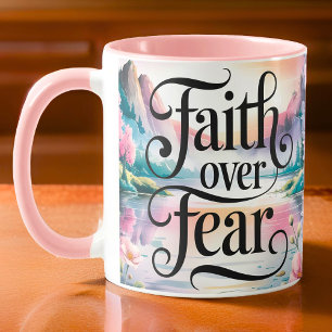 Personalised Faith Over Fear Christian Women Mug