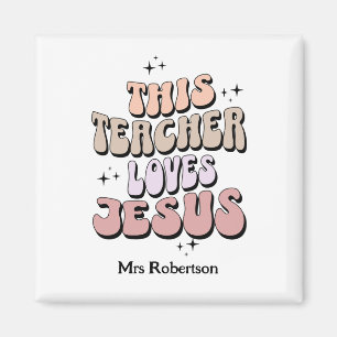 Personalised faith retro teacher appreciation  magnet