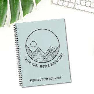 Personalised Faith that Moves Mountains Christian Notebook