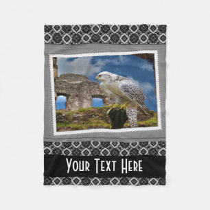 Personalised Falconry Bird Photography Print Fleece Blanket
