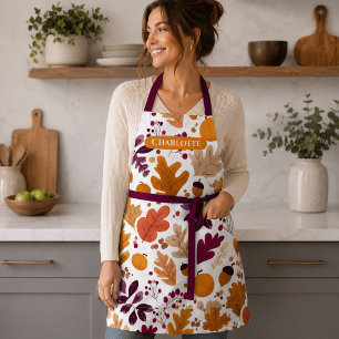 Personalised Fall – Autumn Leaves & Acorns Name Apron