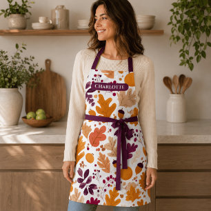 Personalised Fall – Autumn Leaves & Acorns Name Apron