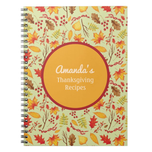 Personalised Fall / Autumn  Leaves Journal (Front)
