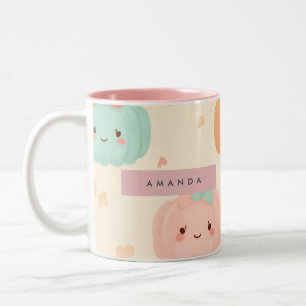 Personalised Fall Autumn Pastel Cute Pumpkin Two-Tone Coffee Mug