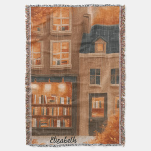 Personalised Fall Book Lover Throw Blanket