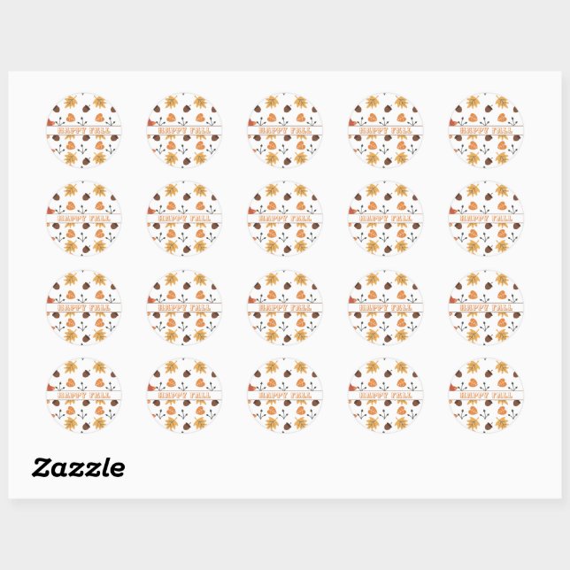 Personalised Fall  Classic Round Sticker (Sheet)